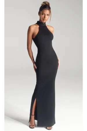 Portia and Scarlett PS327B - long -Evening Dress with High Neck and Crystal Chains