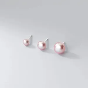 Purple Button Pearl Studs
