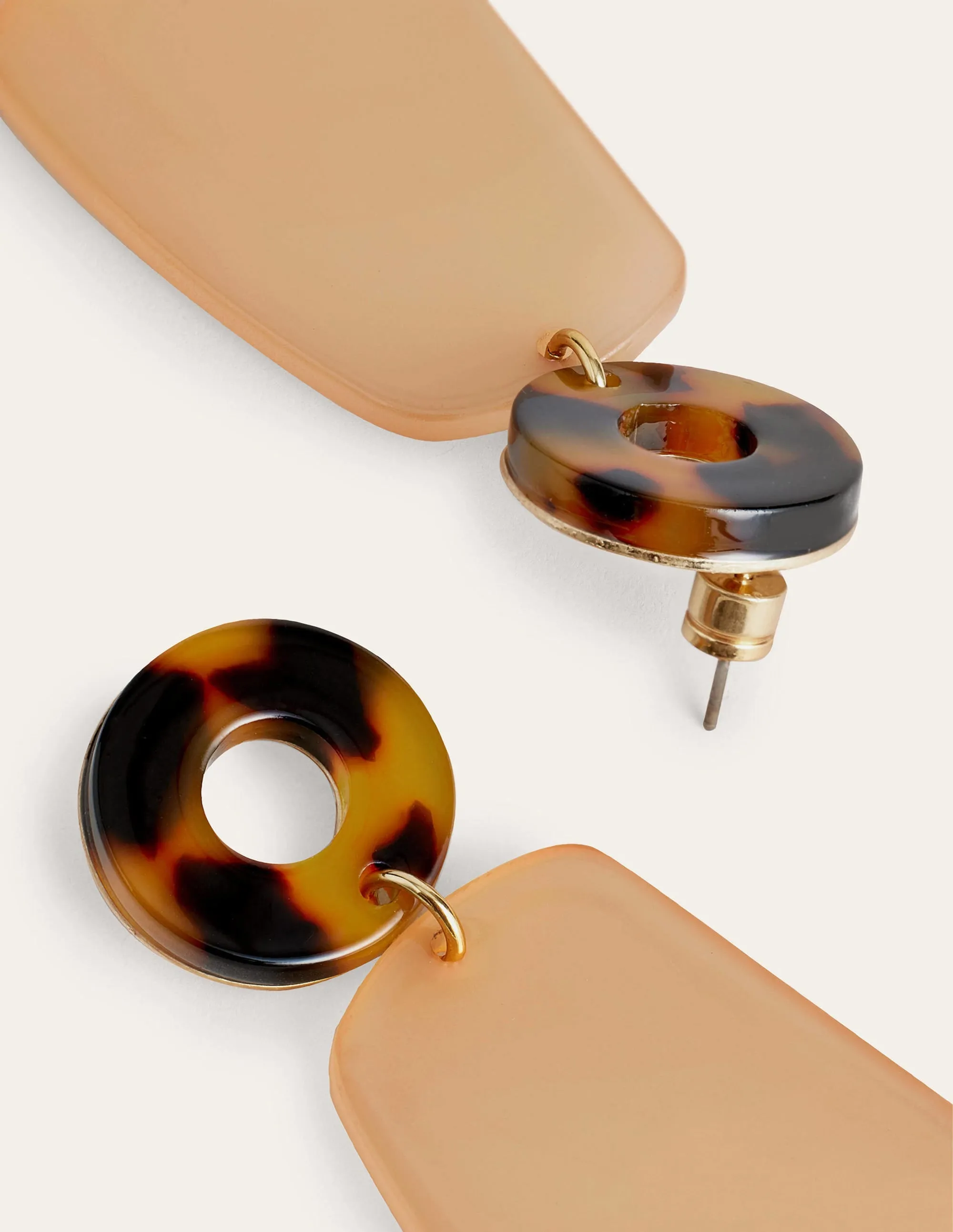 Resin Drop Earrings-Tortoise