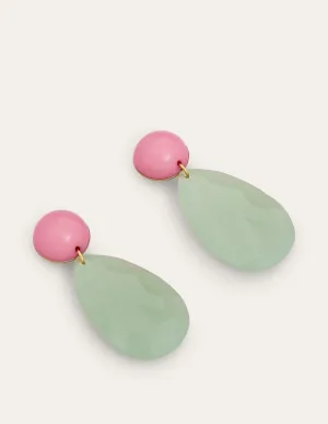 Resin Drop Earrings-Turquoise