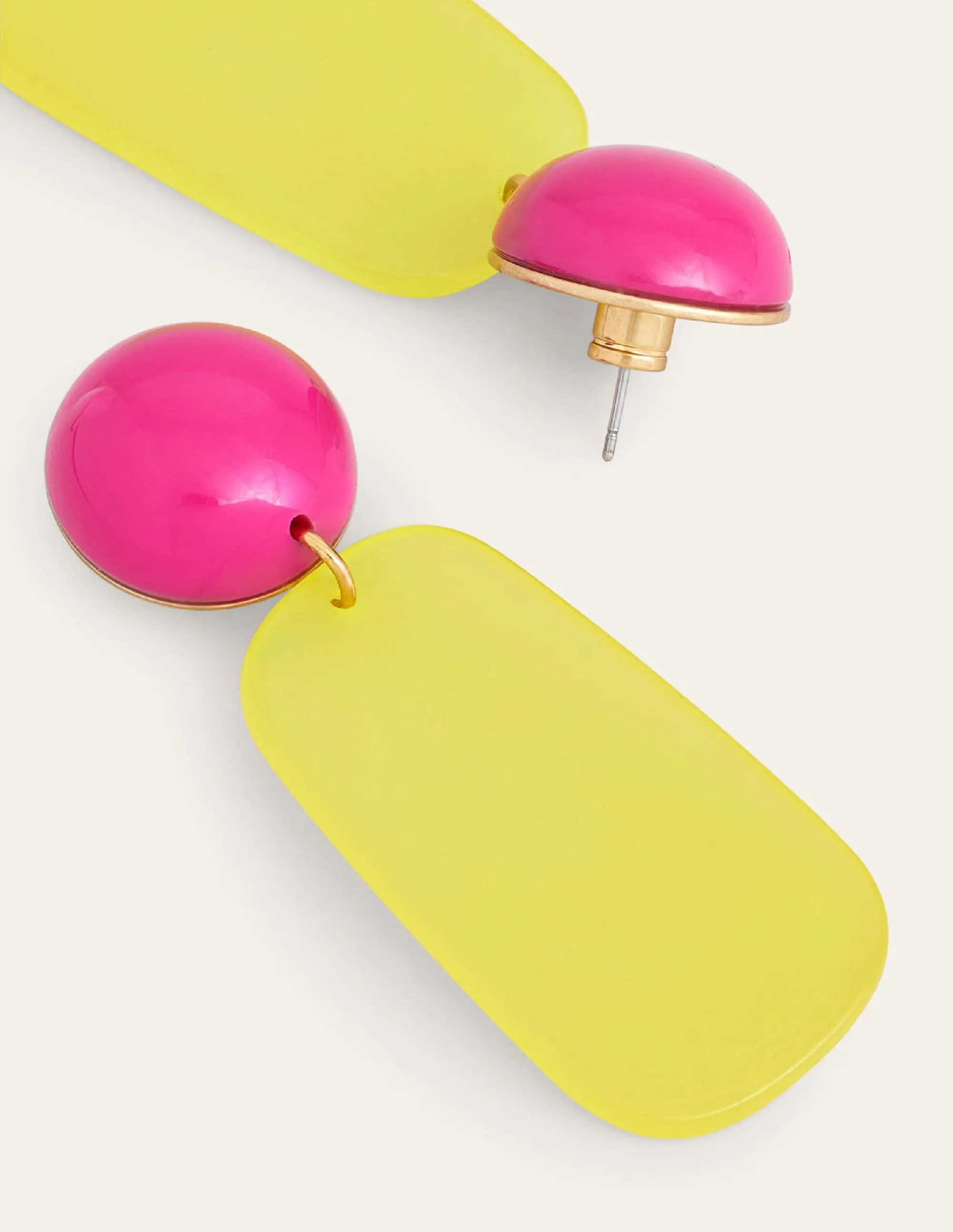 Resin Drop Earrings-Yellow