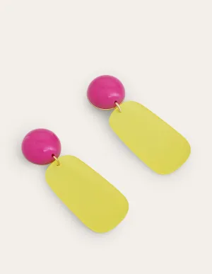 Resin Drop Earrings-Yellow