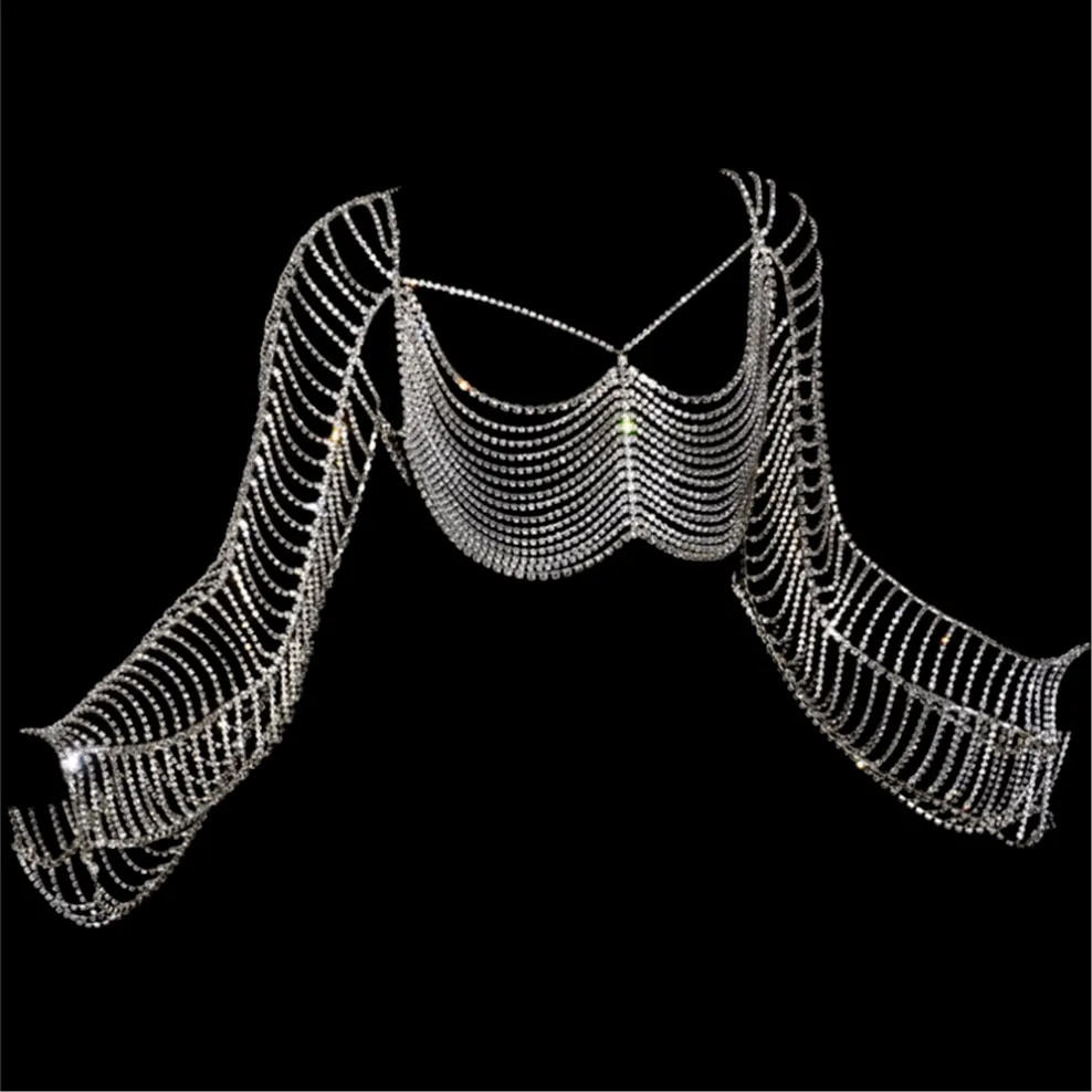 Rhinestone Drape Crop Top