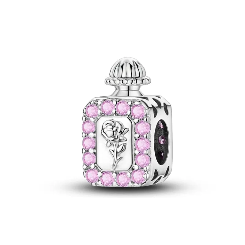 Rose & Crystal Perfume Bottle Charm