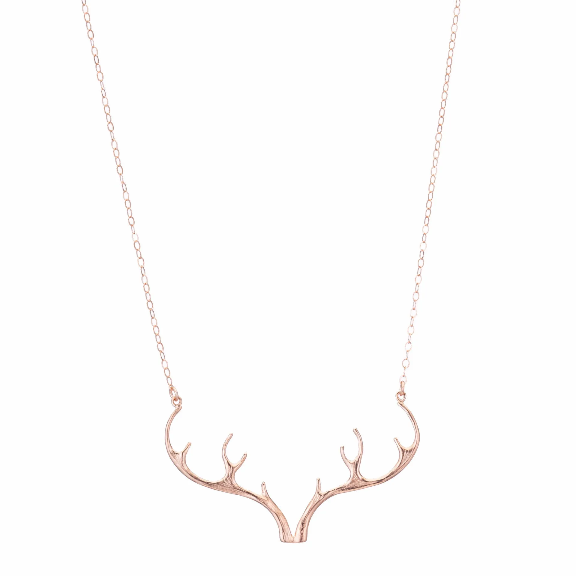 Rose Gold Antler Necklace