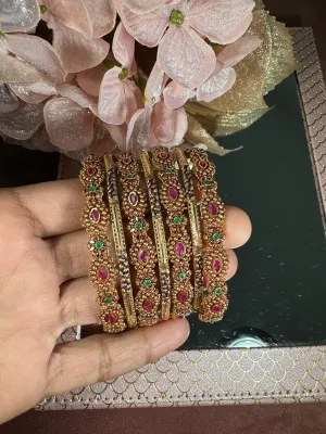 Ruby & Emerald Radiance Bangles Set
