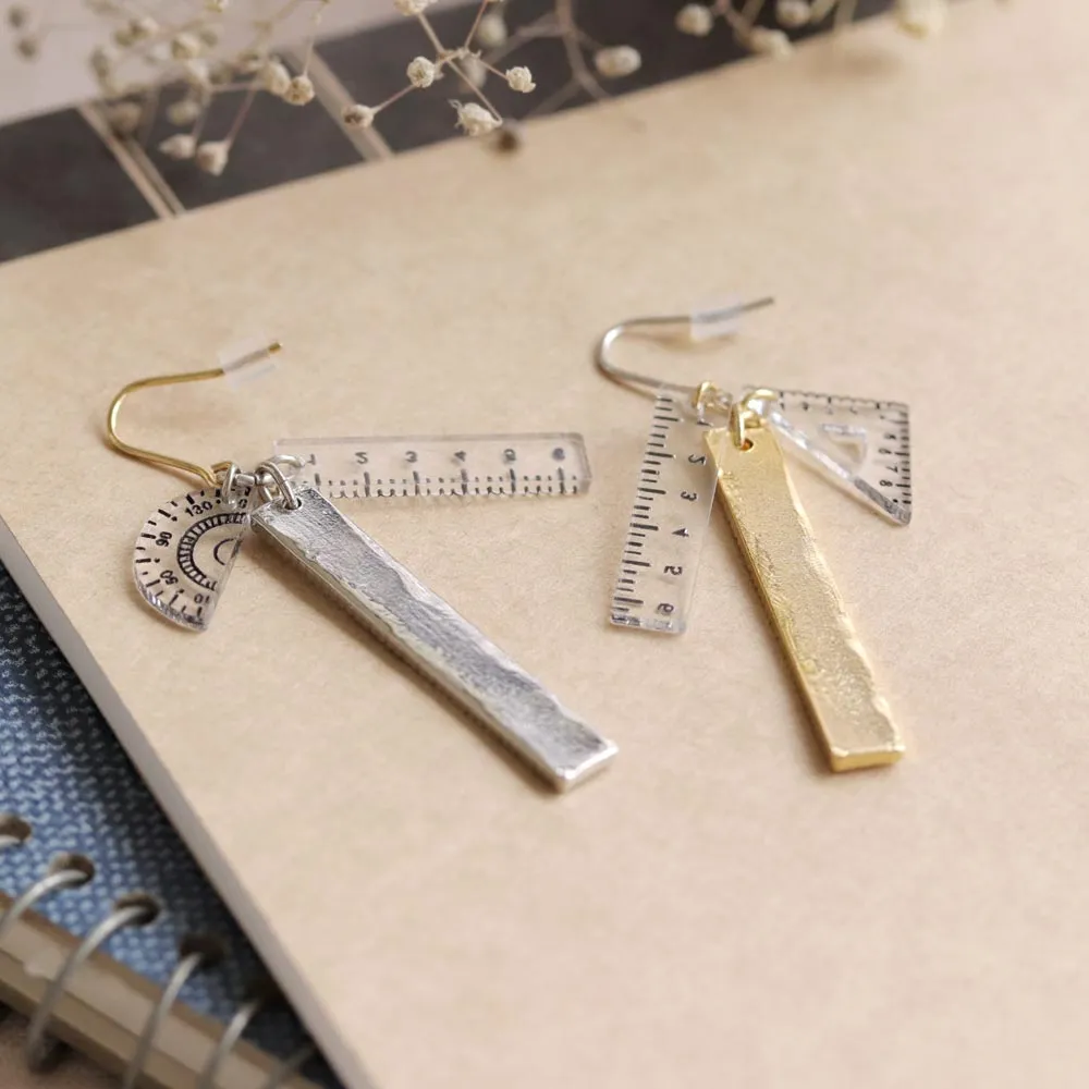Ruler Drop Earrings
