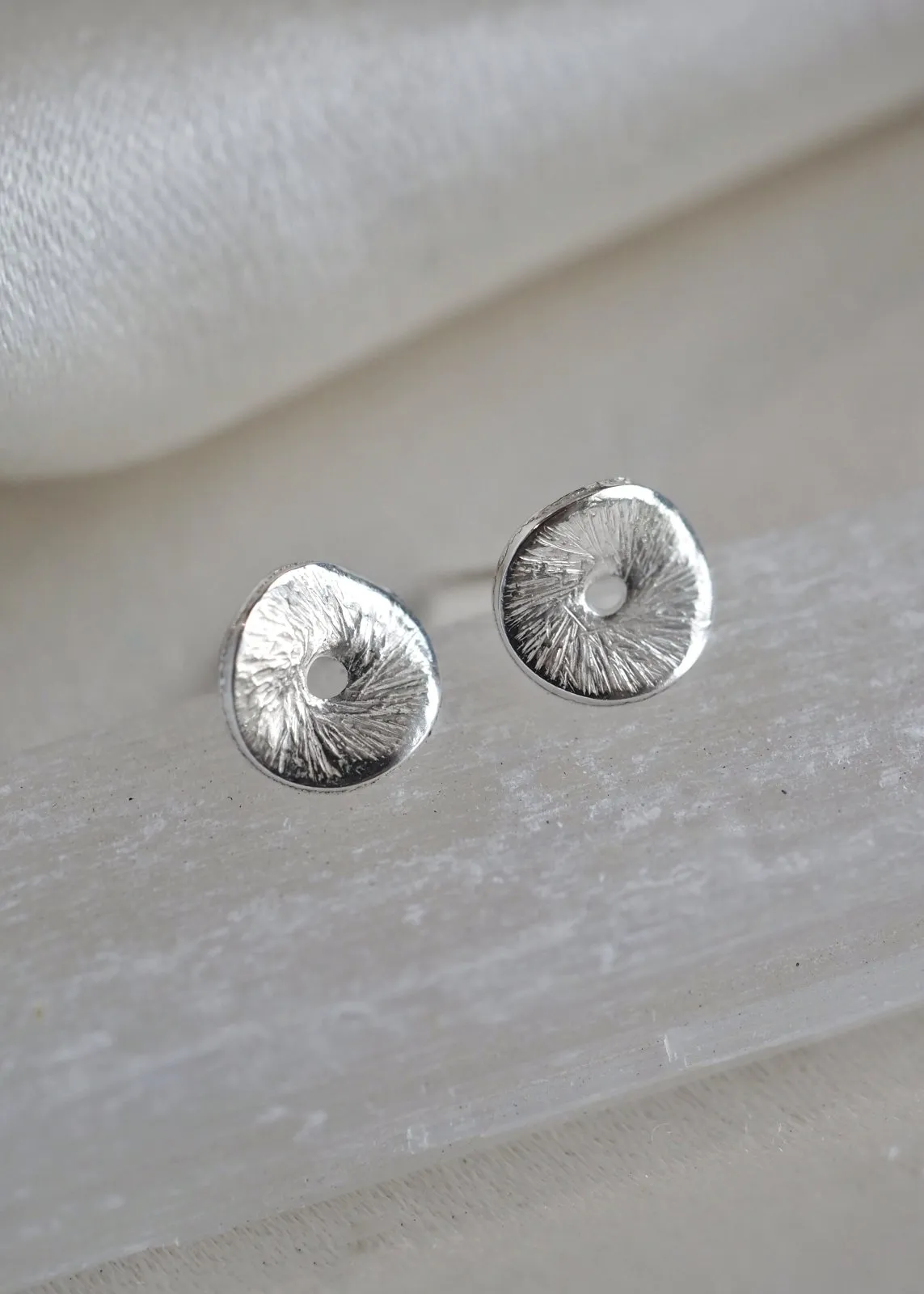 Sand Dollar Silver Stud Earrings