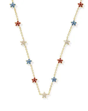 Sierra Star Crystal Necklace Gold RWB
