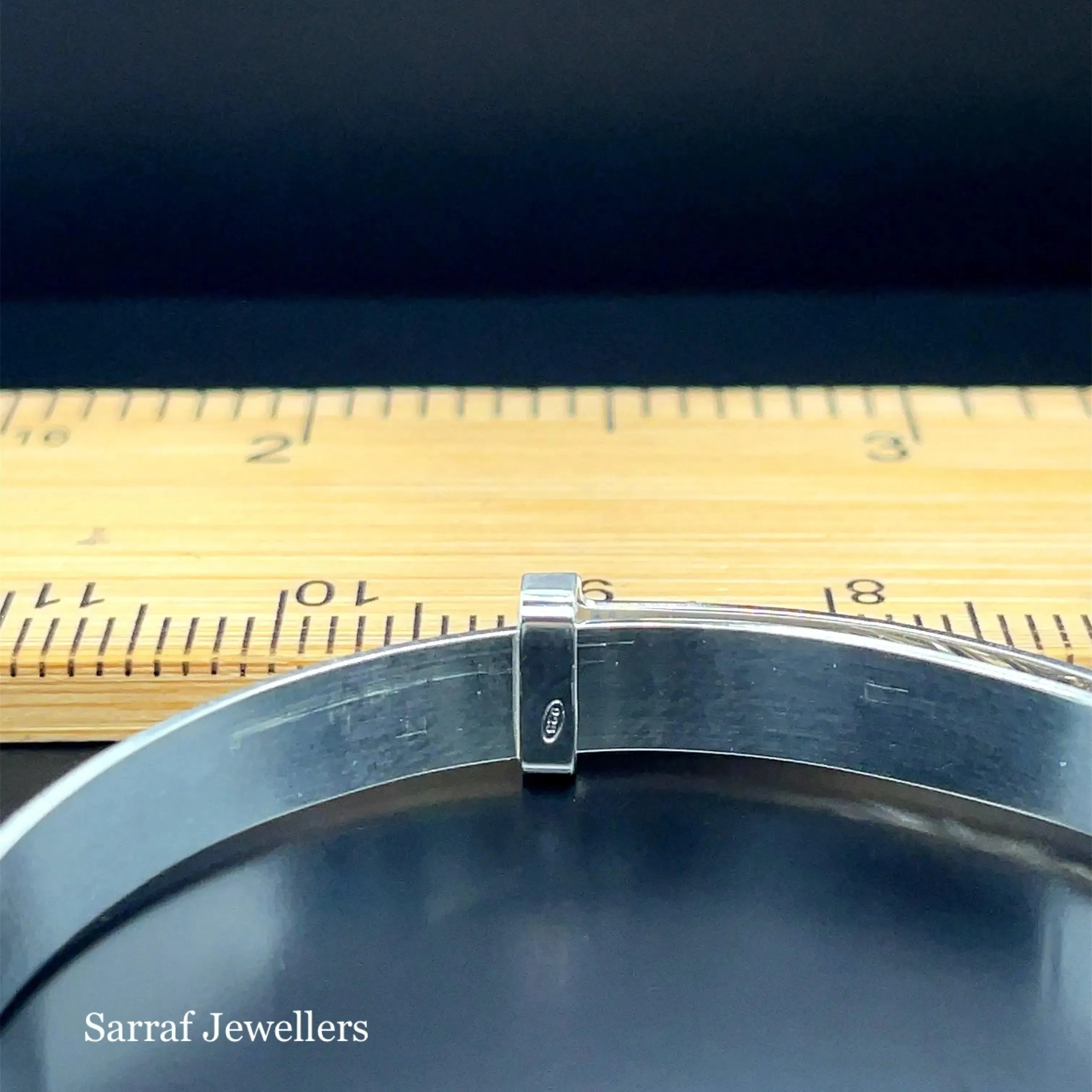 Silver Baby Bangle Star Diamond Cut Expandable | Sarraf Jewellers UK