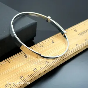 Silver Baby ID Plain Bangle Expandable FREE ENGRAVING | Shop Online Sarraf Jewellers
