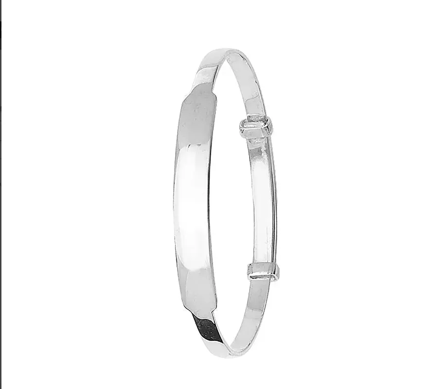 Silver Baby ID Plain Bangle Expandable FREE ENGRAVING | Shop Online Sarraf Jewellers