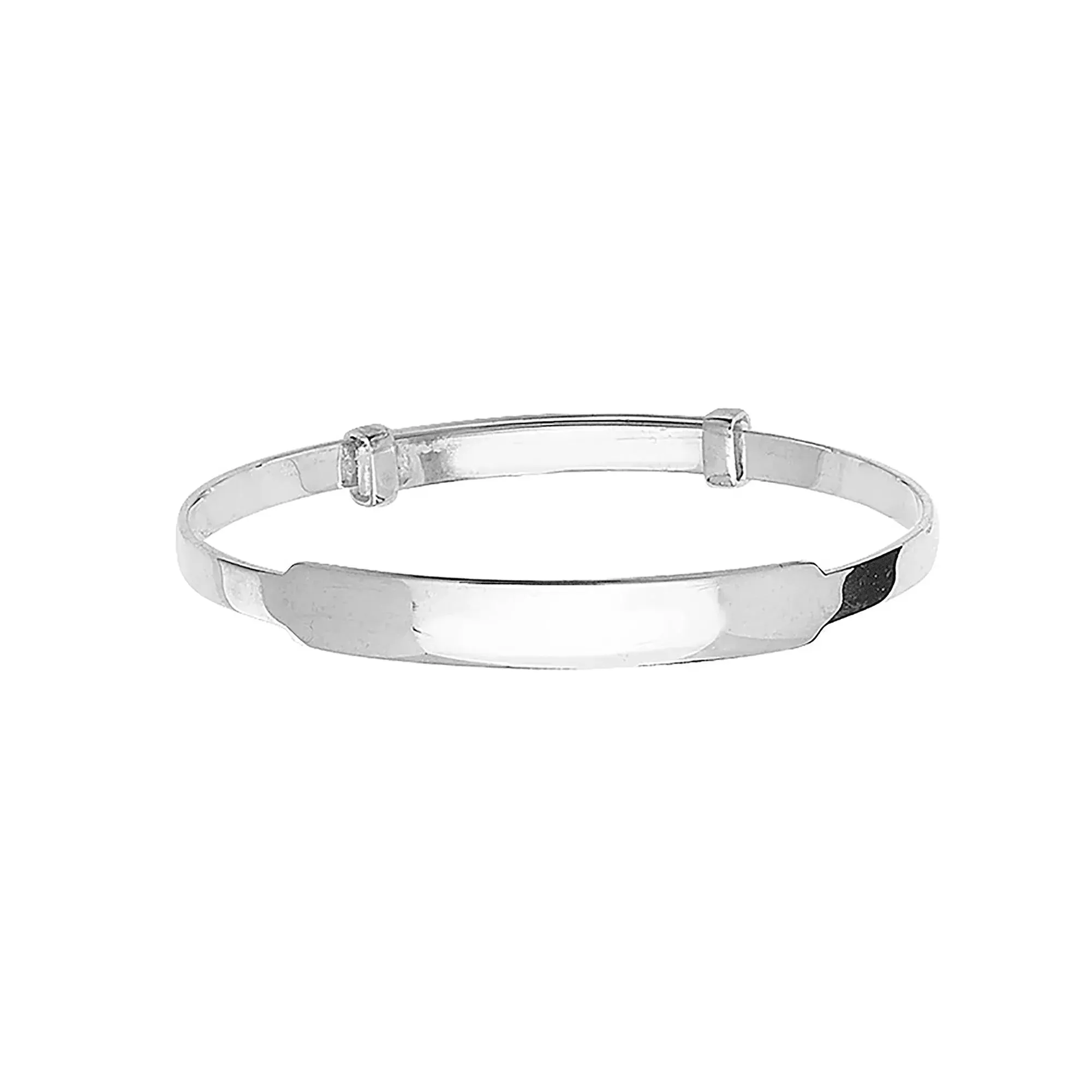 Silver Baby ID Plain Bangle Expandable FREE ENGRAVING | Shop Online Sarraf Jewellers