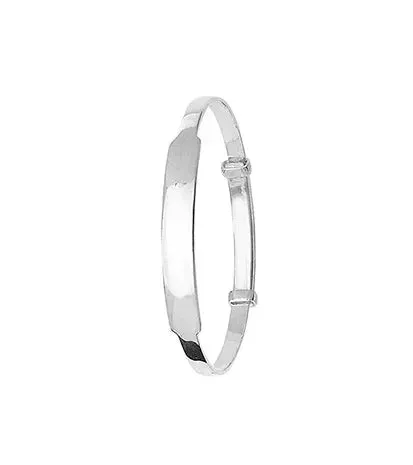 Silver Baby ID Plain Bangle Expandable FREE ENGRAVING | Shop Online Sarraf Jewellers