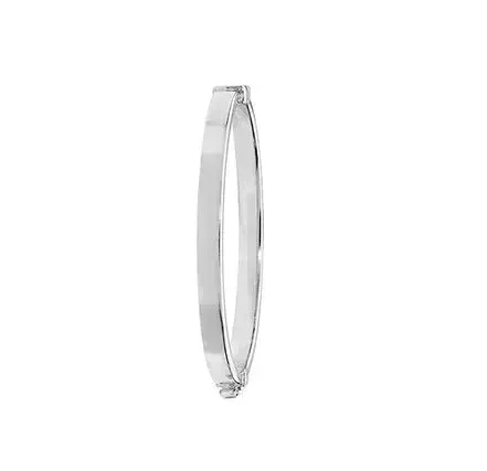 Silver Baby Plain Hinged Bangle | Shop Online Sarraf Jewellers UK