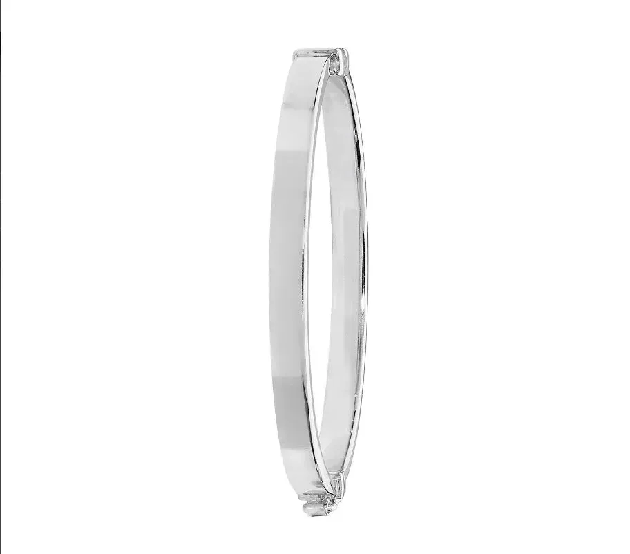 Silver Baby Plain Hinged Bangle | Shop Online Sarraf Jewellers UK