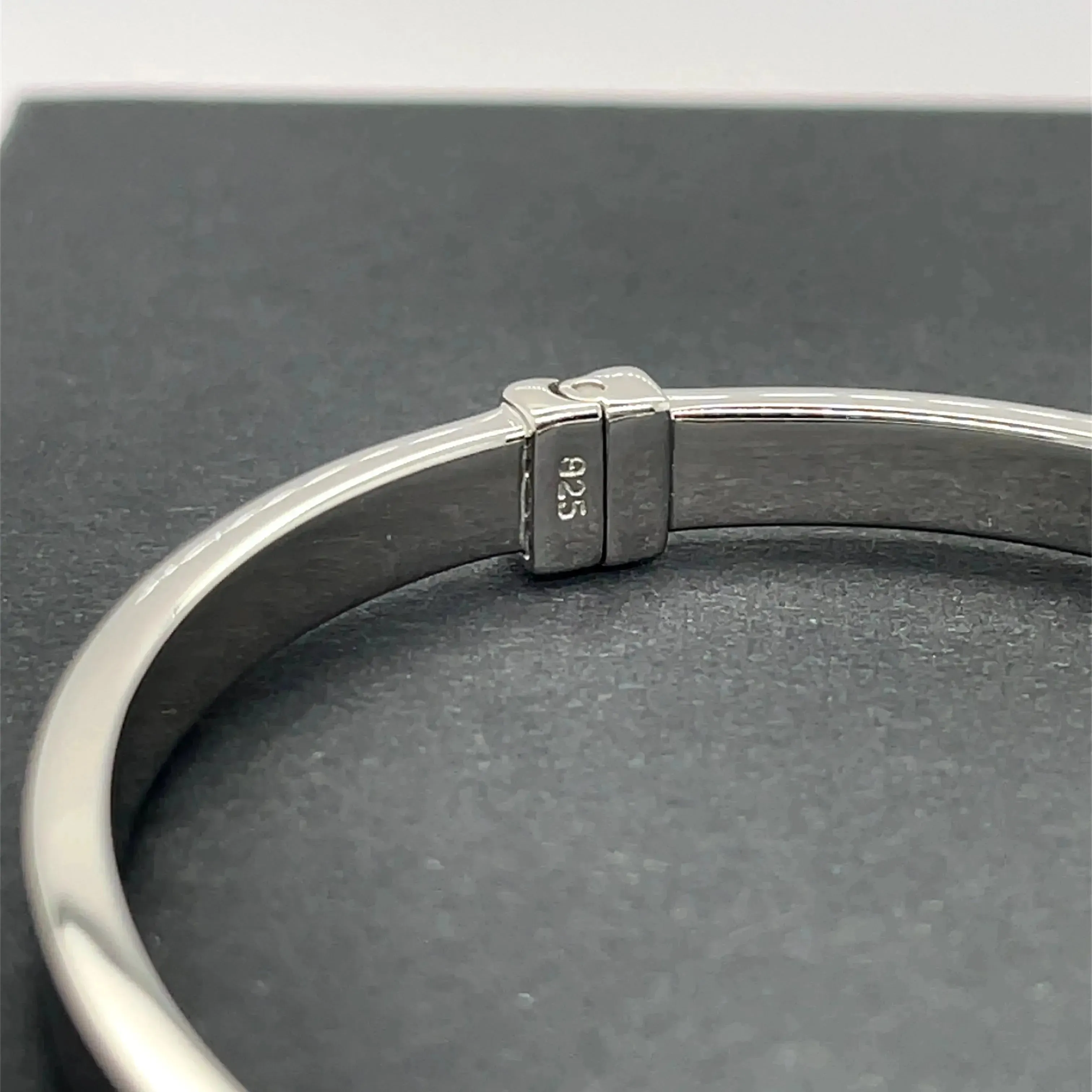 Silver Baby Plain Hinged Bangle | Shop Online Sarraf Jewellers UK