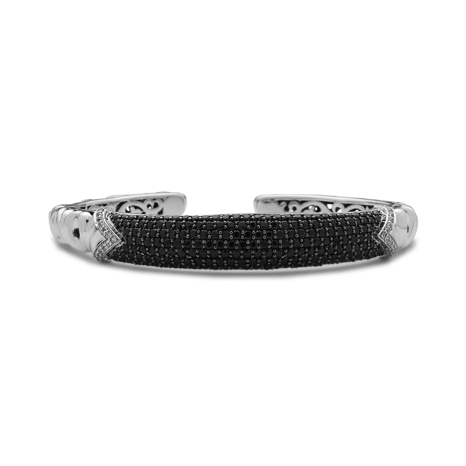 SILVER IVY PAVE CUFF