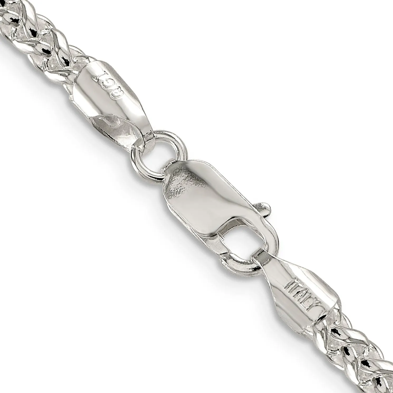 Silver Polished 4.00-mm Solid Round Spiga Chain