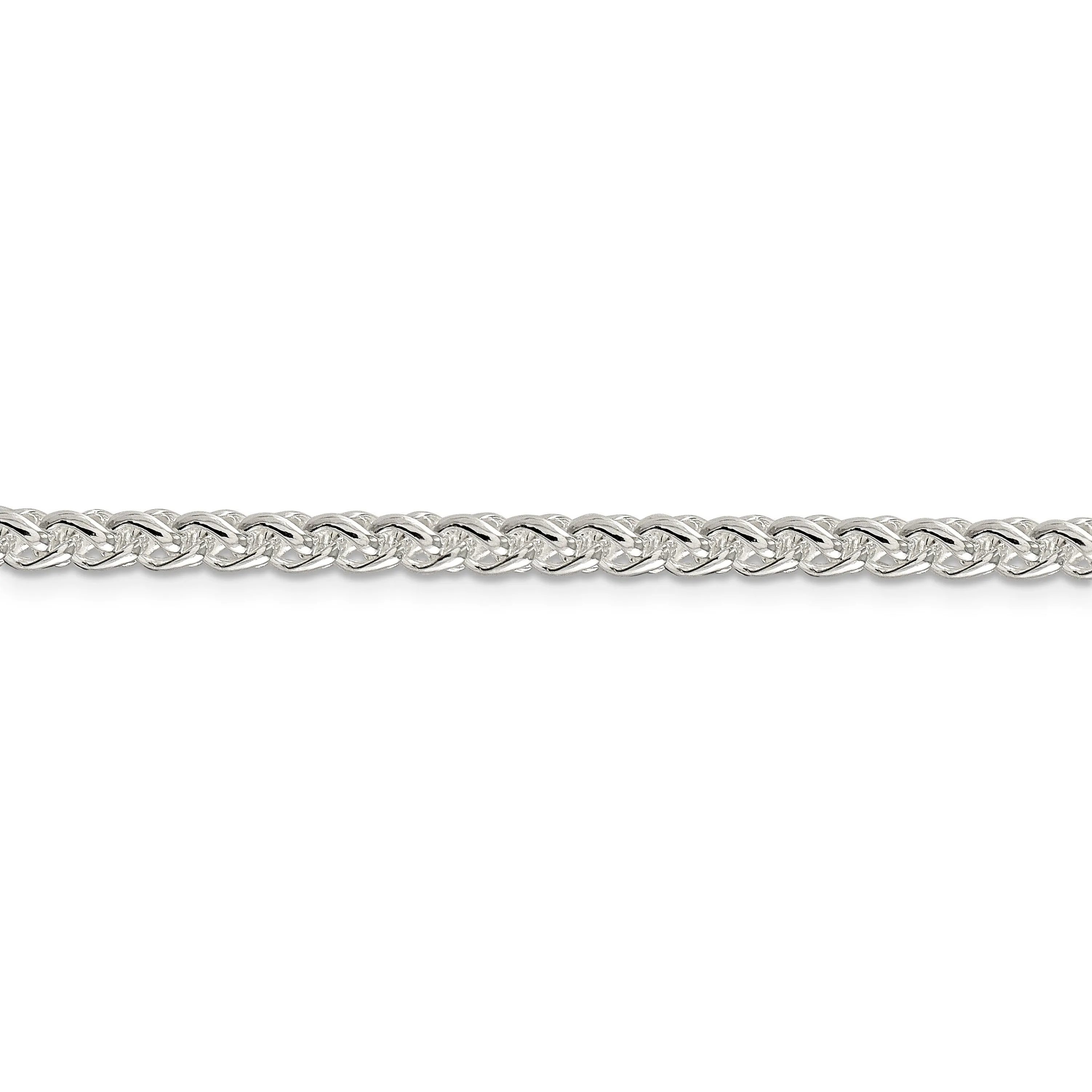 Silver Polished 4.00-mm Solid Round Spiga Chain