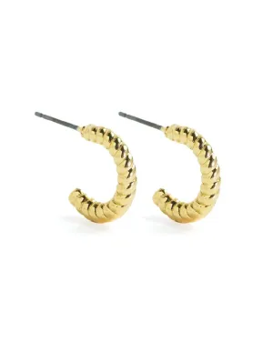 Small Twist Hoops - Gold
