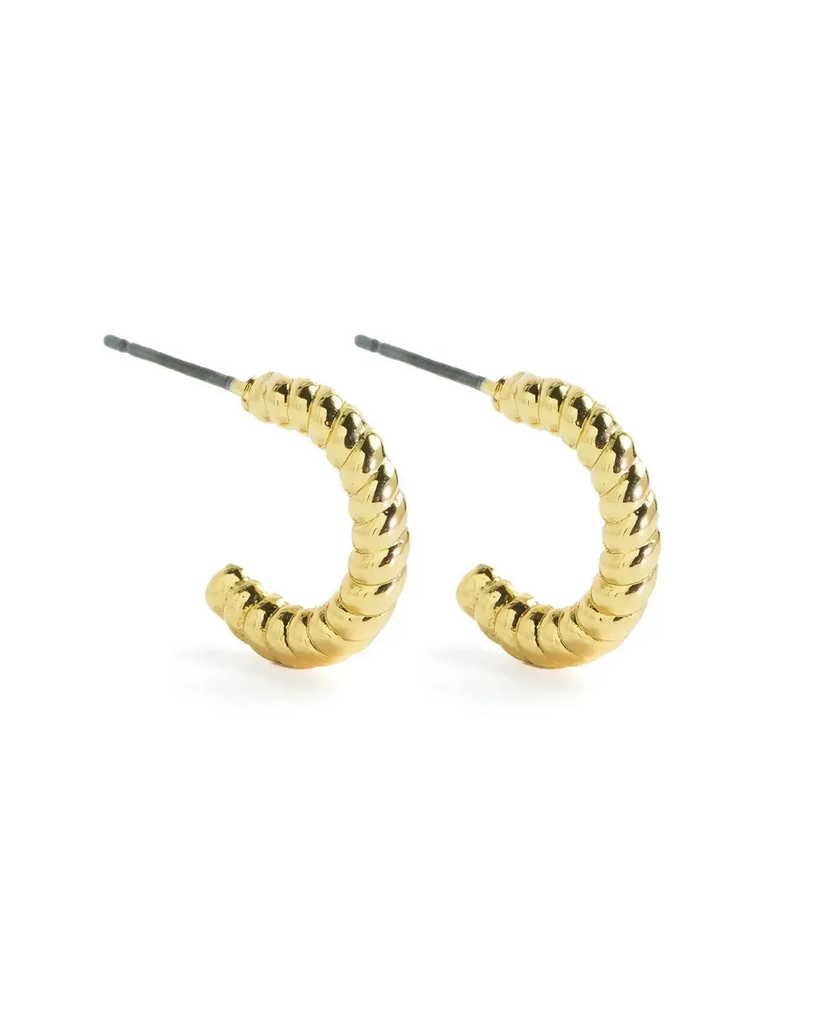 Small Twist Hoops - Gold