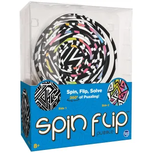 Spin Flip 14-Ring Abstract Art Double-Sided Puzzle - Colorful Brain Teaser
