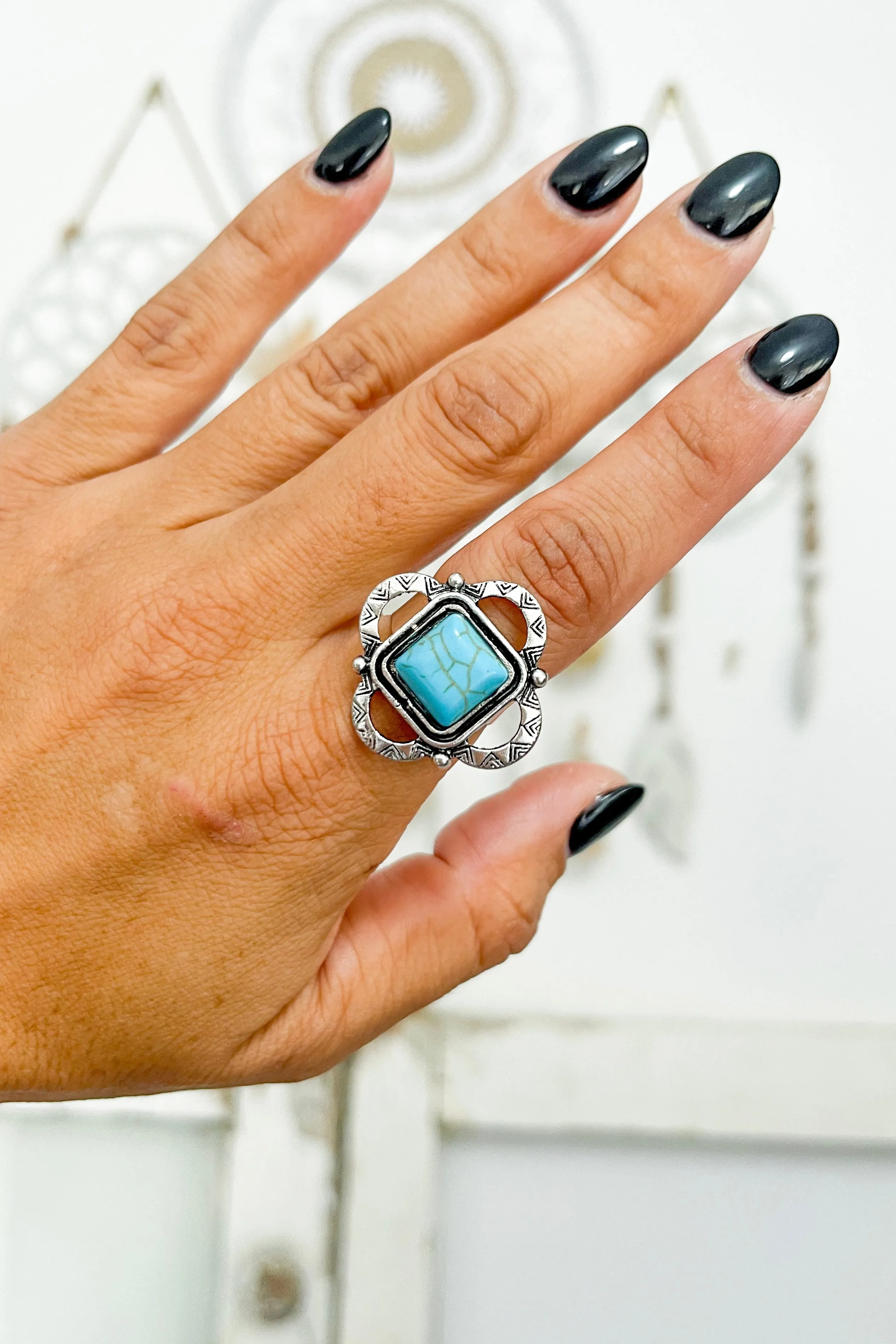 Square Cut Adjustable Ring