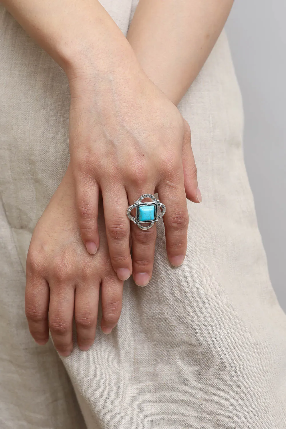 Square Cut Adjustable Ring