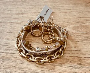 Stella   Gemma Snake Bracelet with Gold Chains