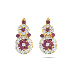 Stone Earring Pair - 1 x 0.5 Inches | Stud Earring/ Stone Karnapathiram for Deity Decor/ 10 Gms Approx