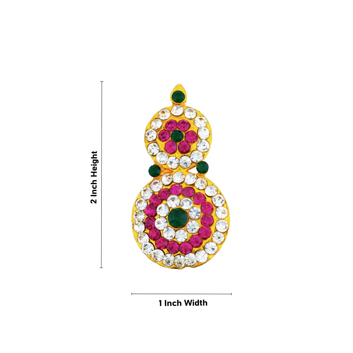 Stone Earring Pair - 2 x 1 Inches | Stud Earring/ Multicolour Stone Karnapathiram for Deity/ 30 Gms Approx