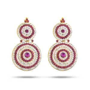 Stone Earring Pair - 3.5 x 1.75 Inches | Stud Earring/ Stone Karnapathiram for Deity/ 95 Gms Approx