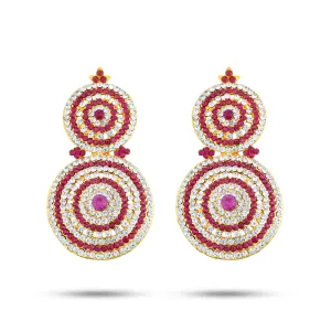 Stone Earring Pair - 4 x 2 Inches | Stud Earring/ Stone Karnapathiram for Deity/ 130 Gms Approx