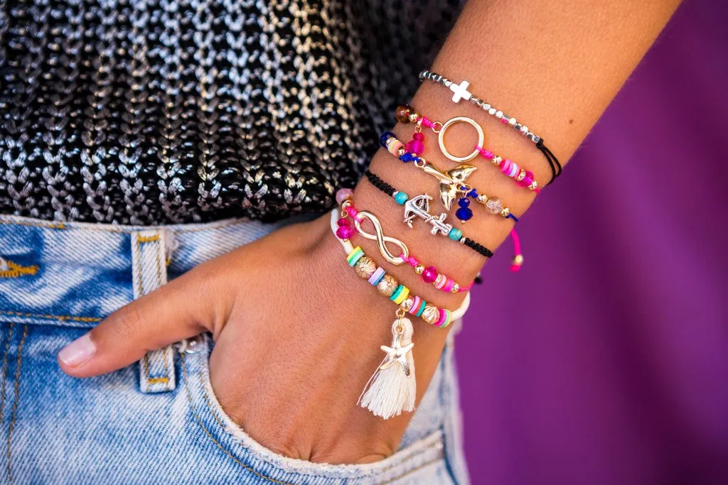 String Tassel Bracelet - black Sea Star
