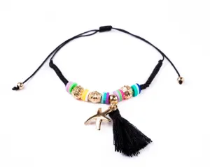 String Tassel Bracelet - black Sea Star