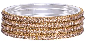 Sukriti Indian Party wear Ethnic Gold Brass Bangles for Women - Set of 4