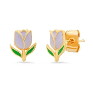Tai Gold lavendar enamel tulips