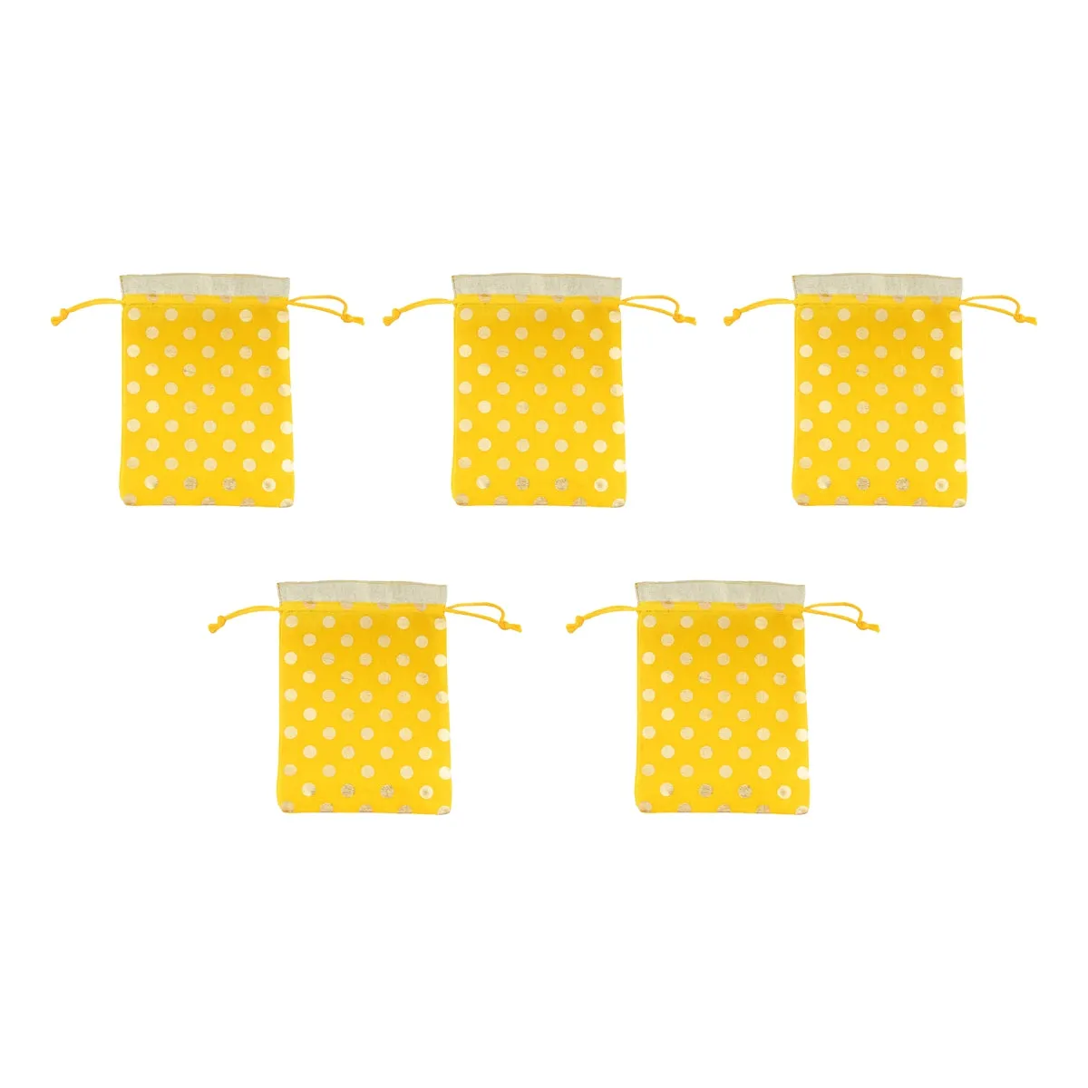 Thamboolam Bag Set - 7 x 5 Inches | 5 Pcs/ Jari Design Potli Bag/ Tambula Bag for Wedding/ Assorted Colour