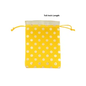 Thamboolam Bag Set - 7 x 5 Inches | 5 Pcs/ Jari Design Potli Bag/ Tambula Bag for Wedding/ Assorted Colour