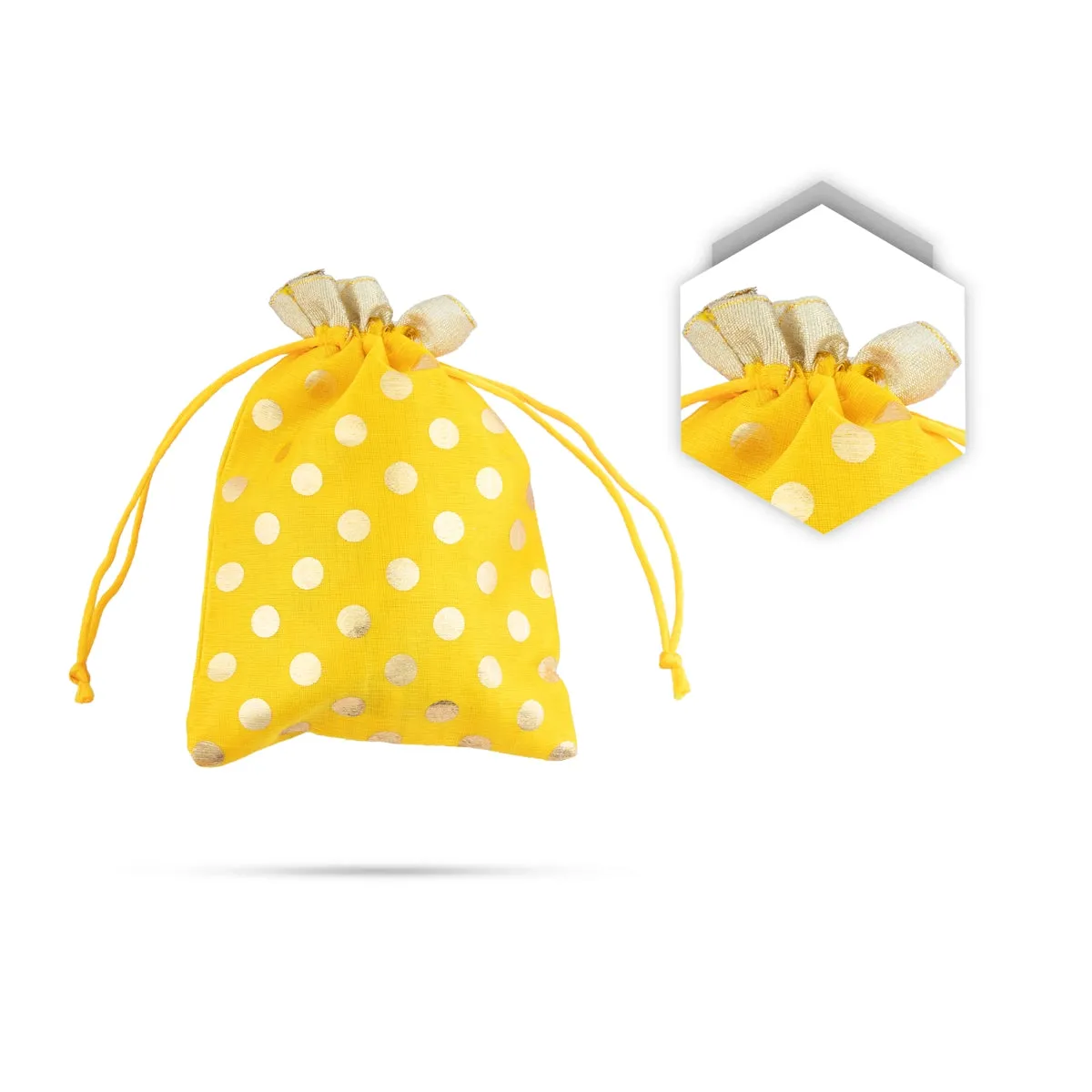 Thamboolam Bag Set - 7 x 5 Inches | 5 Pcs/ Jari Design Potli Bag/ Tambula Bag for Wedding/ Assorted Colour