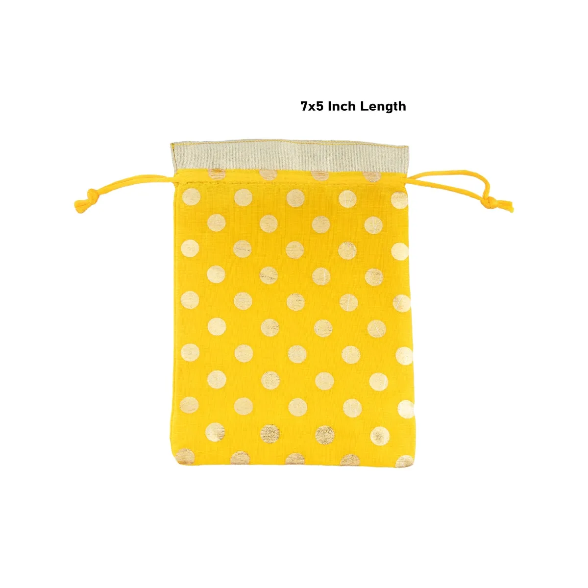 Thamboolam Bag Set - 7 x 5 Inches | 5 Pcs/ Jari Design Potli Bag/ Tambula Bag for Wedding/ Assorted Colour
