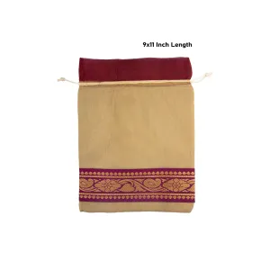 Thamboolam Bag Set - 9 x 11 Inches | 5 Pcs/ Jari Border Design Potli Bag/ Tambula Bag for Wedding/ Assorted Colour