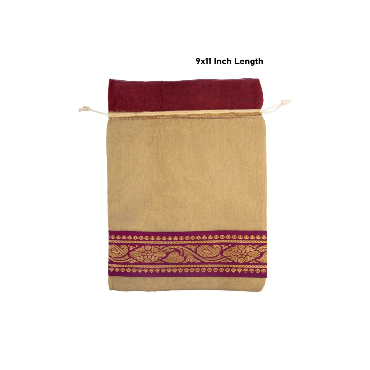 Thamboolam Bag Set - 9 x 11 Inches | 5 Pcs/ Jari Border Design Potli Bag/ Tambula Bag for Wedding/ Assorted Colour