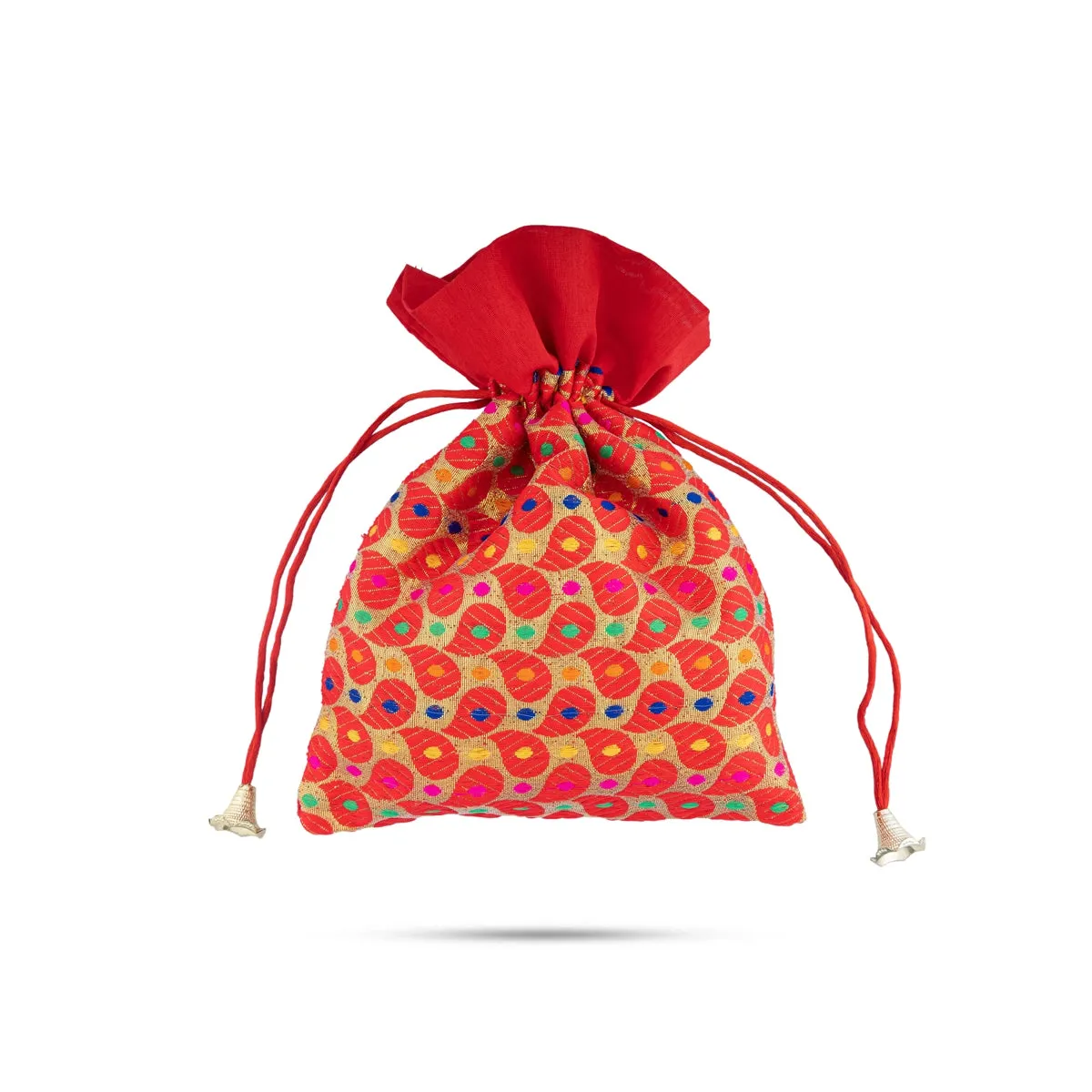 Thamboolam Bag Set - 9 x 7 Inches | 5 Pcs/ Brocade Material Potli Bag/ Tambula Bag for Wedding/ Assorted Colour