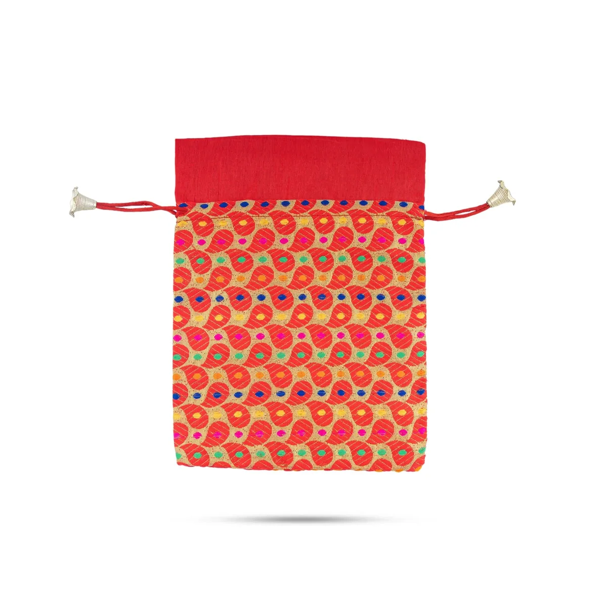 Thamboolam Bag Set - 9 x 7 Inches | 5 Pcs/ Brocade Material Potli Bag/ Tambula Bag for Wedding/ Assorted Colour