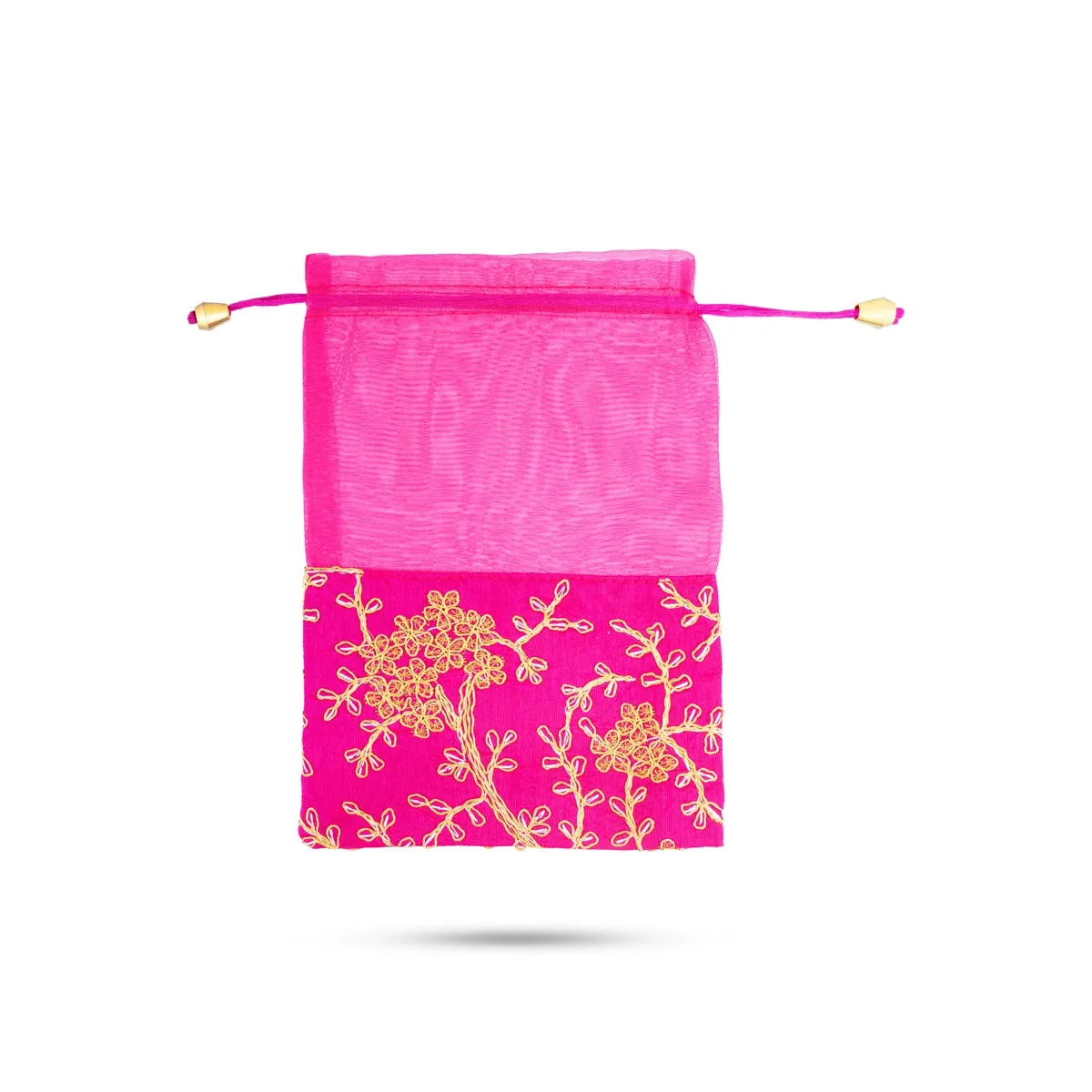 Thambulam Bag Set - 9.5 x 6.5 Inches | 5 Pcs/ Embroidery Design Potli Bag/ Return Gift Bag/ Assorted Colour