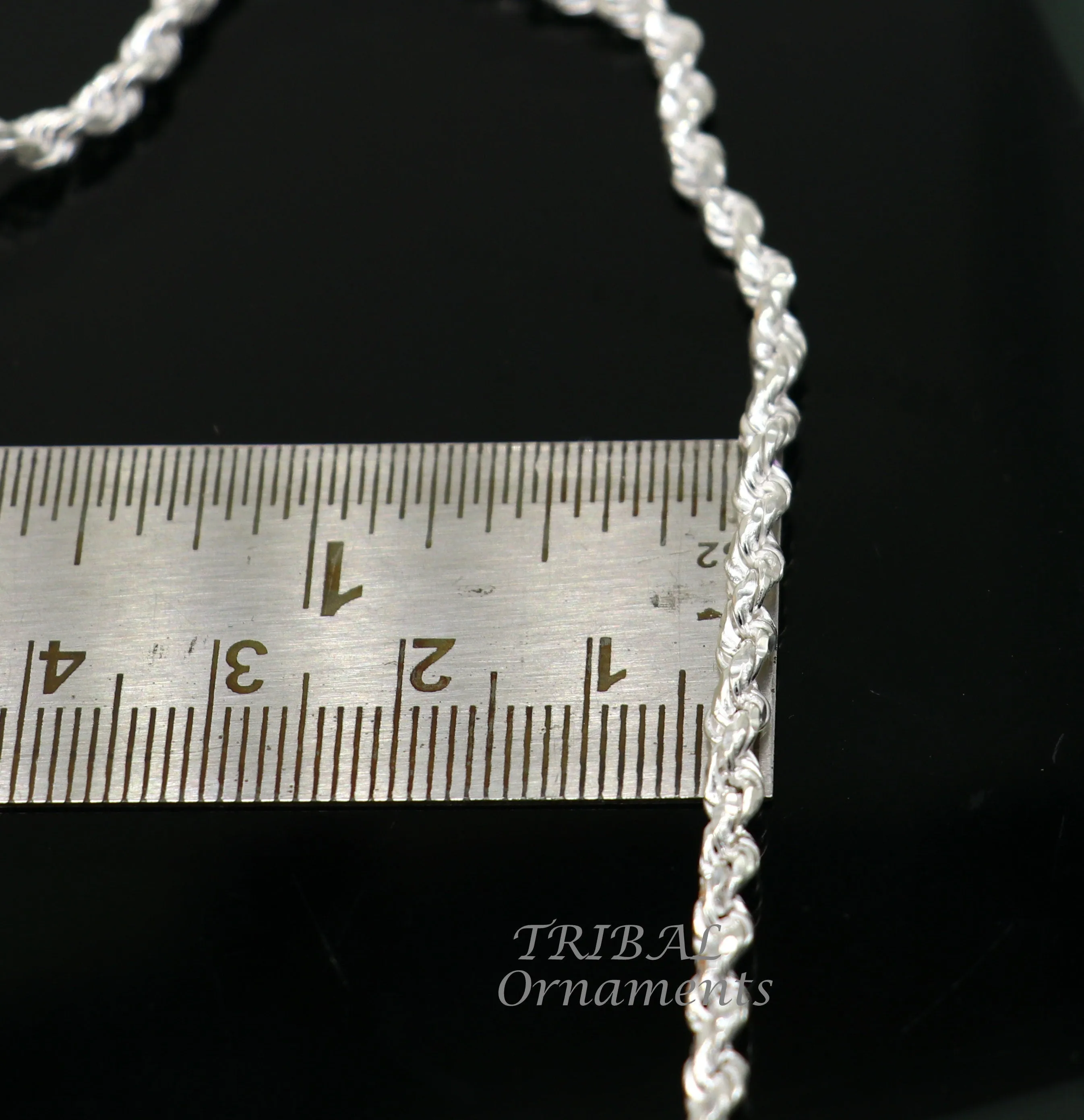Trendy style Solid 925 sterling silver 19" TO 21" Rope chain 925 sterling silver handmade necklace chain, plain twisted silver chain ch572