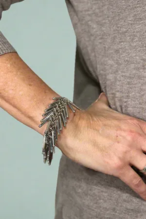 Tubular Fringe Bracelet Silver