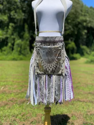 Vibrant Fringe Purse - Festival Ready in Purple/Silver